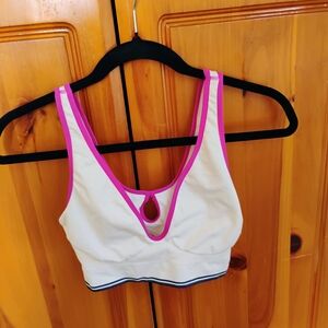 Danskin Pink Trimmed White Sports Bra